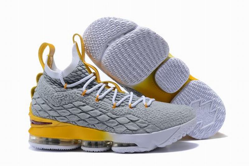 Nike Lebron James 15 Air Cushion Shoes Grey Yellow